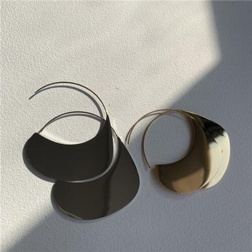 FFLACELL 2021 New Personality Geometric Metal Style Fashion Irregular Mirror Hook Earrings For Women Party Jewelry