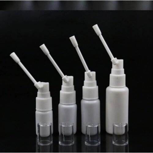 1PC 10/15/20/30ml white vacuum plastic Nasal spray bottles pump spray fog mist nose spray bottle for medical packaging 360 Degr
