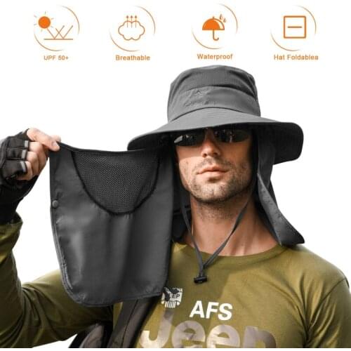 Men Women Fishing Hat Quick-drying Outdoor Fishing Cap UV Protection Wide Brim Large Bucket Hat Summer Sun Hat For Climbing