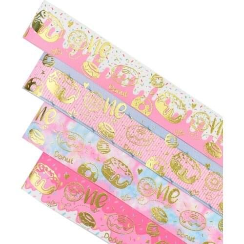 HSDRIBBON Free Shipping 38mm 1-1/2inch hsd-design custom doughnut Series on Grosgrain Ribbon