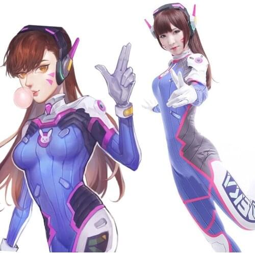 Game OW D.VA Dva Cosplay Costume Hana Song Sexy 3D Printing Bodysuit Adults Kids Lycra Spandex Costume