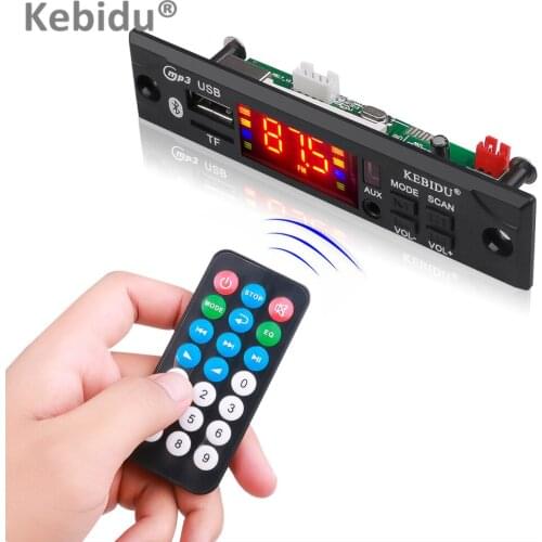 Kebidu Wireless Bluetooth 5V 12V MP3 WMA Decoder Board MP3 Player Car Audio USB TF FM Radio Module For Car