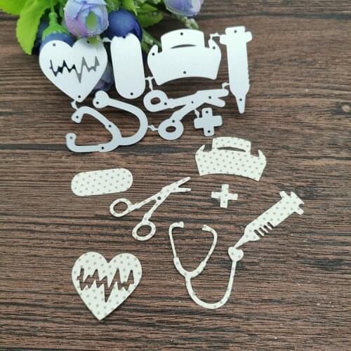 Creative nurse hat syringe Metal Cutting Dies Stencils For DIY Scrapbooking Decorative Embossing Handcraft Die Cutting Template