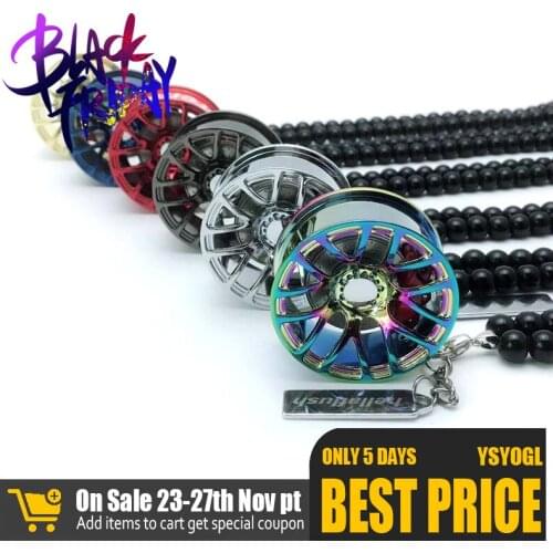 Cool Metal Wheel Hub RearView Mirror Hanging Accessories Fashion Simulation Car Ornament Decorations Pendant 6 Colors Hip-hop
