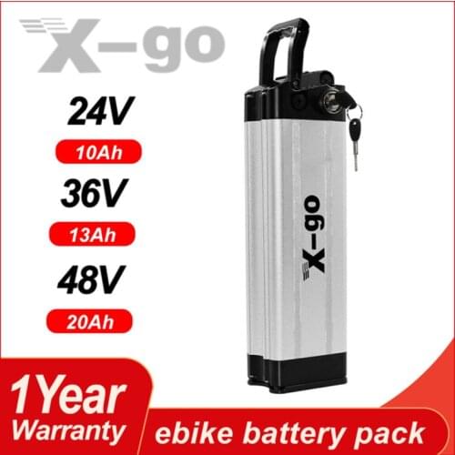 Li-ion ebike Battery SilverFish 48/36/24V 10/13/20AH 350/500W batterie 48v Ebike 18650 battery 36v battery pack for Bafang Motor