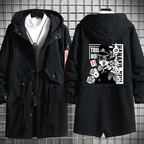 Toilet-bound Jibaku Shounen Hanako-kun Hoodie Anime Men trench coat fashion fall winter cotton zipper Overcoat Jacket