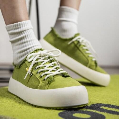 Man Platform Shoes 2021 Summer New Fashion Skateboarding Shoes Casual Solid Canvas High Candy Color Men Sport Shoes Sneakers