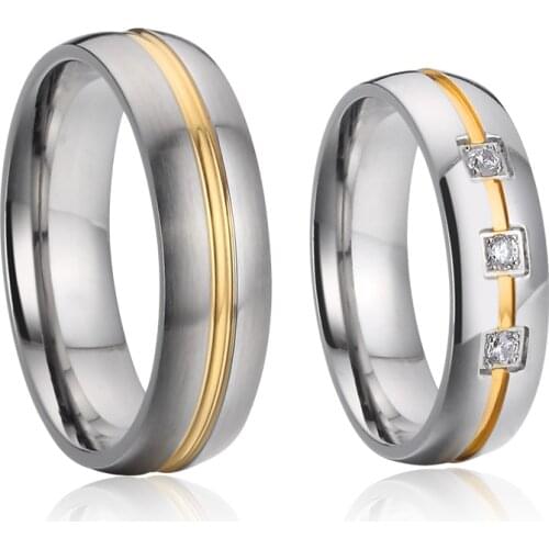 Full USA size 5 to 13 Wedding Rings Set For Men And Women Love Alliance Couples Promise Jewelry Ring Marriage Anniversary Gift