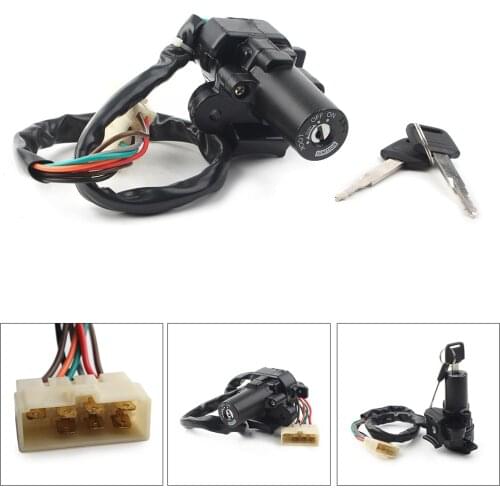 Motorcycle Ignition Switch Kit 7 Pin Plug Assembly with 2 Keys For Kawasaki Ninja 250R EX300 EX250 BX250 250SL BR250 27005-5157