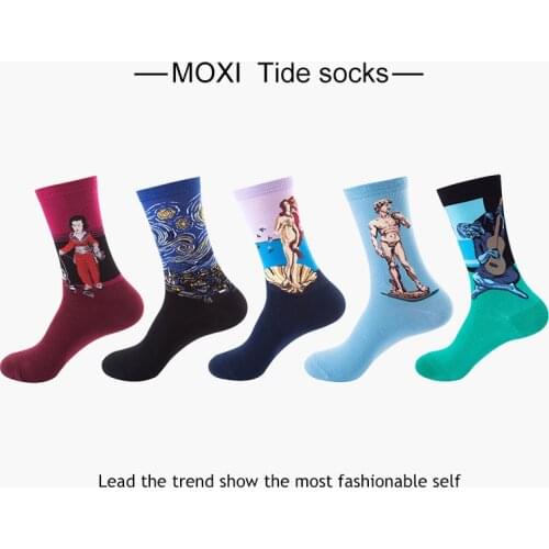 2021 New Cycling Compression Socks Socks Strategy Inventory Mens Socks Basketball European And American Oil Painting Trends