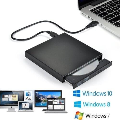 New Slim External Optical Drive USB 2.0 DVD Combo DVD ROM Player CD-RW Burner Writer Plug and Play for Macbook Laptop Desktop PC