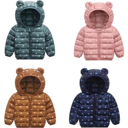 Autumn Winter Children Boys Girls Outerwear Coat For Boys Cartoon Hooded Jacket For Girls Clothes Cotton-padded Kids Warm Jacket