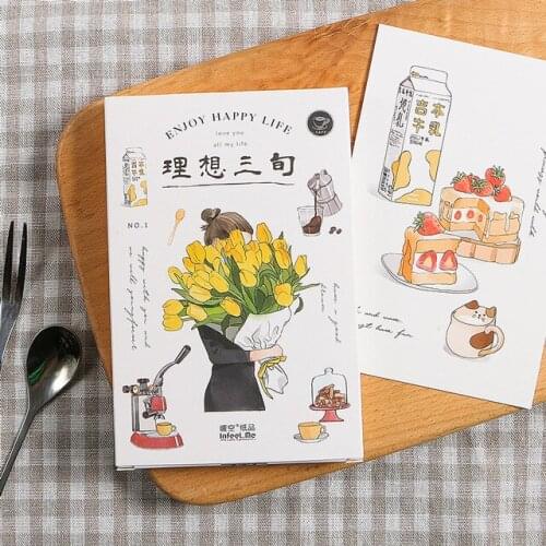 30 Pcs/Set Novelty ideal Happy Life Postcard/Greeting Card/Message Card/Christmas And New Year Gift