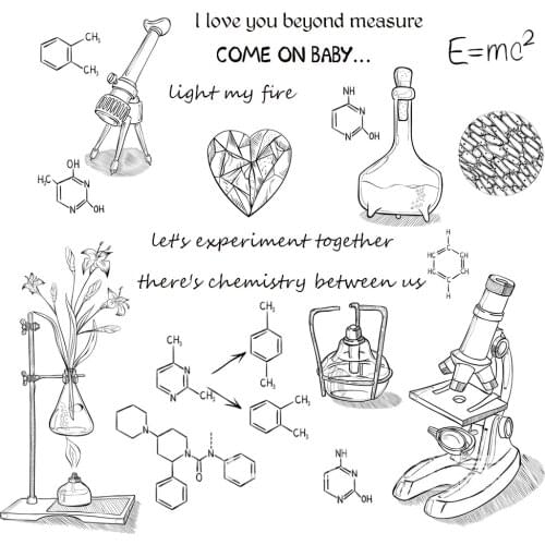 AZSG Chemistry Bottle Clear Stamps For DIY Scrapbooking/Card Making/Album Decorative Silicone Stamp Crafts