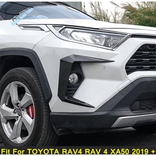 Lapetus Front Fog Lamp Frame Overlay Foglight Cover Trim ABS Fit For TOYOTA RAV4 RAV 4 XA50 2019 - 2021 External Spare Parts