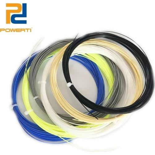 POWERTI 15pcs/lot 0.73mm Badminton Racket String 22-24 lbs Cheap Training String Black Sport Outdoor String