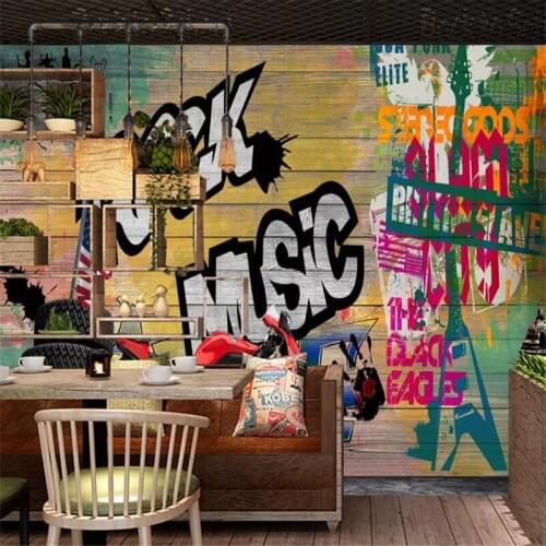 Modern street art motorcycle graffiti background wall custom large wallpaper mural 3D photo wall factory wholesale