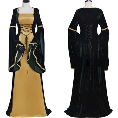 Medieval Renaissance Gothic Lolita Velvet Dress Victorian Civil War Ball Gown Dress Costume Cosplay