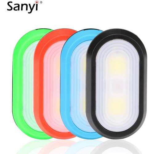 Sanyi LED Work Light 3 Modes Inspection Lamp Hand Torch Pocket Night Light Camping Tent Lantern With Clip Use 2*AAA Battery