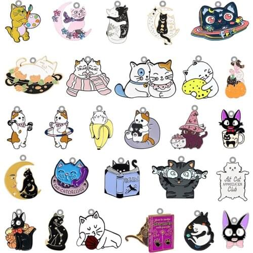 TAFREE Cartoon Kitty Doing Sports Acrylic Pendant Epoxy Jewelry Making Pendant Earrings Necklace Accessories For Friends