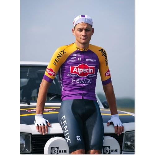 2021 Champion Cycling Jersey Suits Alpecin Fenix KALAS Uci Pro Team Bike Shirt Ropa Ciclismo Maillot Yellow/Purple Short Sleeve