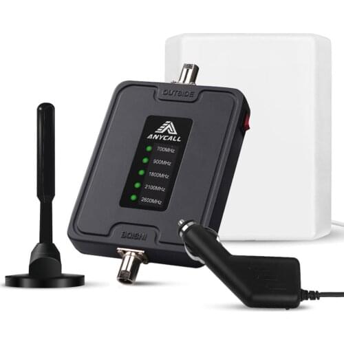 2G 3G 4G Mobile Signal Booster 700/900/1800/2100/2600MHz Cell Phone Signal Repeater Amplifier for RV/CAR/Boat Use Boost Signal