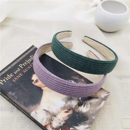 Japanese and Korean girls solid color knitted headband wild casual students simple headband hair accessories Mori femaleheadwear