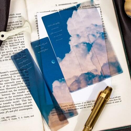 5pcs/set Look Up Sky Bookmarks for Reading Books Moon Star Galaxy Sky Cloud Cute Stationery Bookmark Clip Gift E6544
