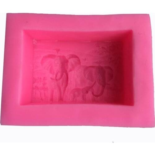 1Pc Silicone Mold Elephant Family Fondant Cake DIY Chocolate Mold Fashion Cute Elephant Pattern Silicone Chocolate Mold Tools