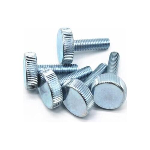 10pcs M4 galvanized flat head knurled hand screws round hands twist bolts grip screw handle knob bolt CB835 8mm-30mm long