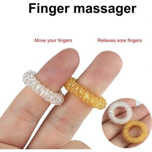 10pcs/Set Stainless Steel Finger Massage Ring Acupuncture Ring Therapy Relax Hand Blood Circulation Pain Relief Health Care