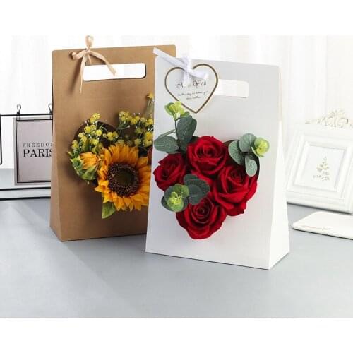 20pcs INS Teachers Day Lovely Flower Box Dried Flowers Flower Box Floral Gift Box Creative Flower Arrangement Bouquet BoxKorean