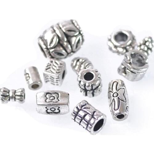 50pcs Tibetan Silver Color Metal Alloy Loose Crafts Beads lot for DIY Earring Necklace Bracelet Jewelry Making Findings