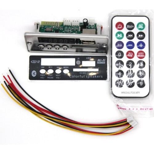 Car USB Bluetooth Hands-free MP3 Player Integrated MP3 Decoder Board Module with Remote Control USB FM Aux Radio
