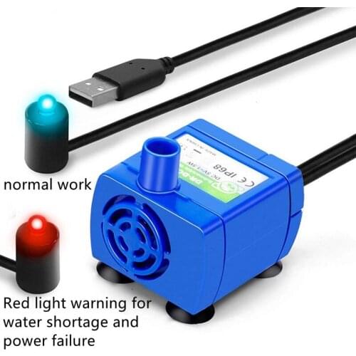 DC Mute Water Pump LED Light Pet Cat Water Dispenser USB Plug Water Shortage and Power Failure Anti-dry Water Pump for Dog