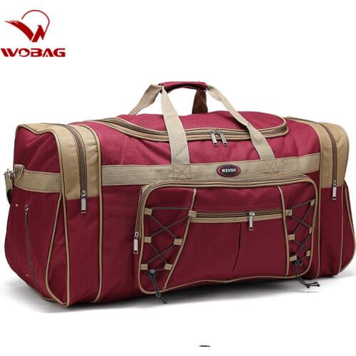 Large Black Bag Travel Bag Duffle Carry on for Women Waterproof Nylon Luggage Gym Bags Mens Outdoor Weekend Bags 2020