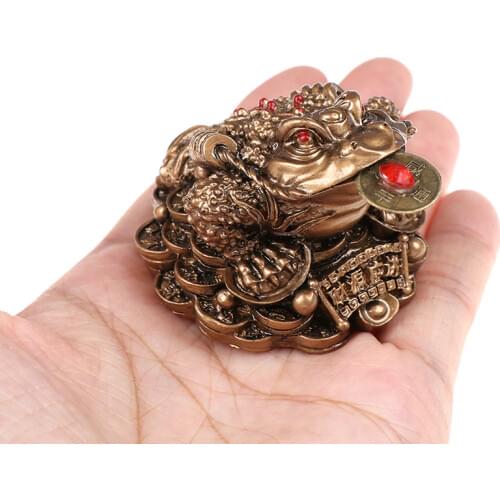 Feng Shui Toad Money LUCKY Fortune Wealth Chinese Golden Frog Toad Coin Home Office Decoration Tabletop Ornaments Lucky Gifts