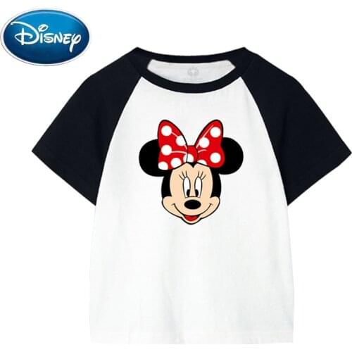 Disney T-Shirt Sweet Minnie Mouse Cartoon Kids Toddler Daughter Son Children Unisex Cute O-Neck Short Sleeve Tee Tops 9 Colors
