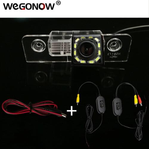 HD Wireless Car CCD Rear Camera Fisheye 8 12 led dynamic Night Vision bracket For VW Skoda Octavia MK1 1Z Laura MK2 1996- 2015