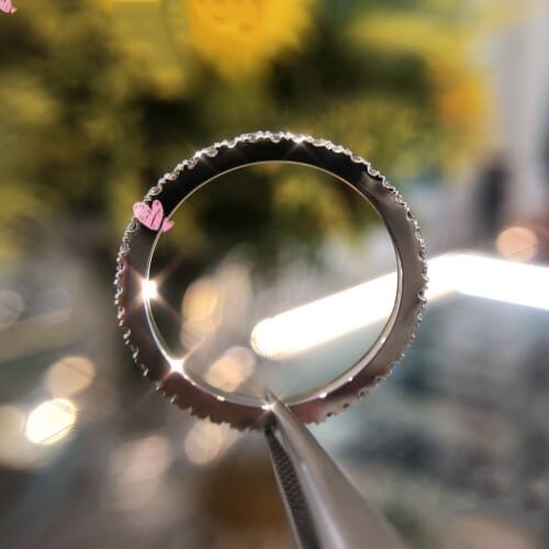 Pure 18K White Gold ring DF color Moissanite ring party Deputy ring Tail ring classic Wedding Anniversary Ring