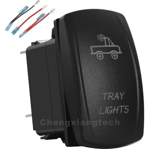Tray Lights Up Blue & Red Led Rocker Switch ARB Carling 5P SPST ON/OFF 12v/24v +Jumper Wires Set Car Boat Truck Waterproof