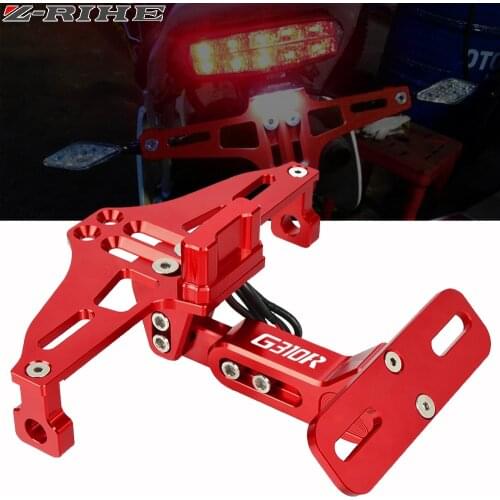 For BMW G310R G 310R G310GS 2017-2018 Alumium Motorcycle Adjustable Angle License Number Plate Frame Holder Bracket G310R LOGO