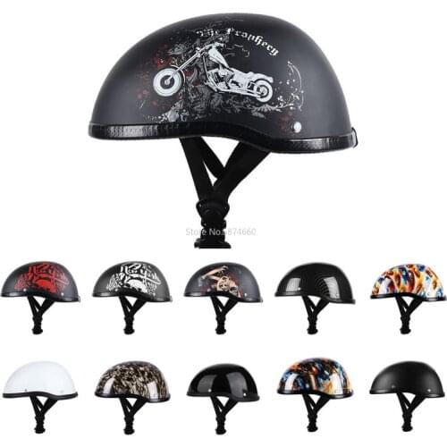 Adult Motorcycle Half Face Vintage Helmet Hat Cap Men/Women Motorcross Moto Racing Capacete World War II Helmets for Halle