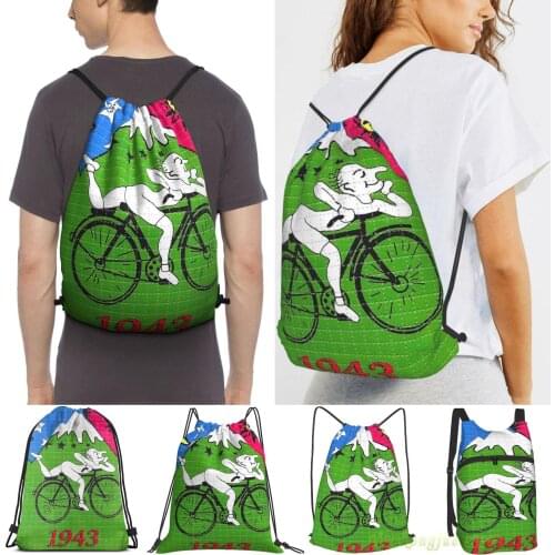 Men Outdoor Travel Drawstring Backpack Bags Lsd - Albert Hofmann - Bicycle Day Women Sports Travel Bag Fitness Swimming Bag
