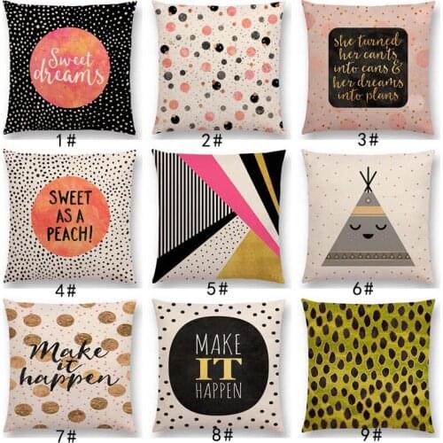 New Love Heart Warm Words Powerful Letters Abstract Dots Colorful Spots Stripe Home Decor Cushion Cover Sofa Throw Pillow Case