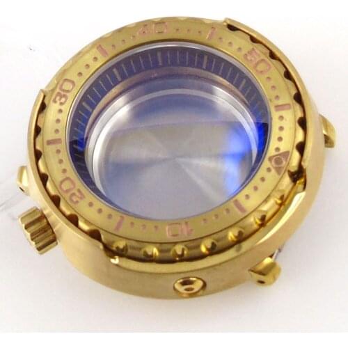 Solid Bronze 47mm Diver Watch Case Spare Parts 200M Water Resistance Fit For NH35A NH36A Movement Sapphire Glass Luminous Bezel