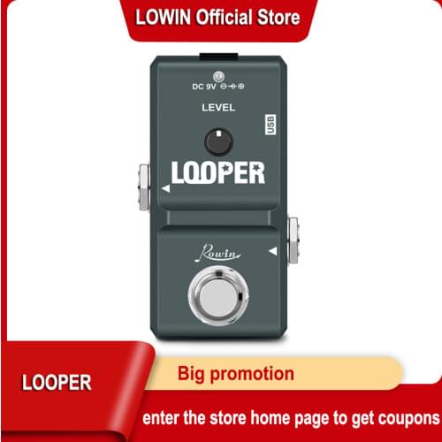 Rowin Tiny Looper Electric Guitar Effect Pedal 10 Minutes of Looping Unlimited