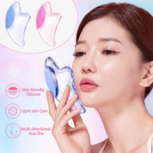 Crystal Scraping Board Plate Face Cleansing Gua Sha Scraper Massage Tool with Color Light for Women Girls Skin Care Tool