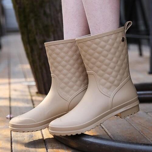 Snow boots shoes woman mid-calf spring rain shoes knot ladies shoes wedge leather boots waterproof women boots556ui