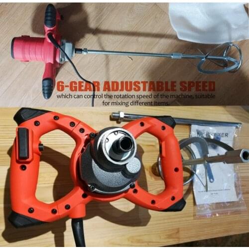 2300W Industrial Grade Mixer 6Gear Adjustable Speed Paint Cement Plaster Mortar Coating Mixer Powder Mixing Machine